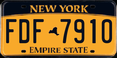 NY license plate FDF7910