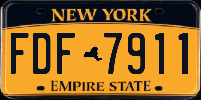 NY license plate FDF7911
