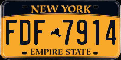 NY license plate FDF7914