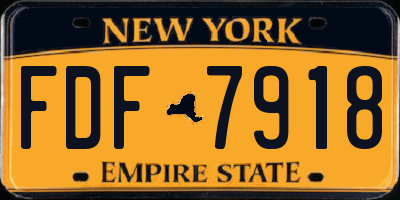 NY license plate FDF7918