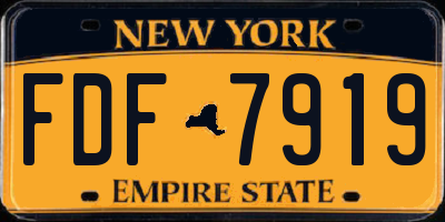 NY license plate FDF7919
