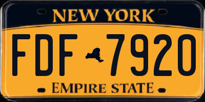 NY license plate FDF7920