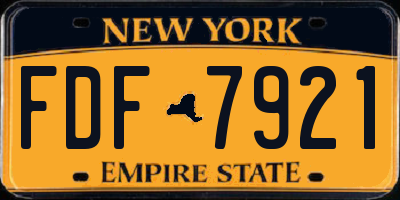 NY license plate FDF7921