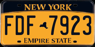 NY license plate FDF7923