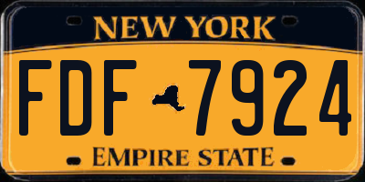 NY license plate FDF7924