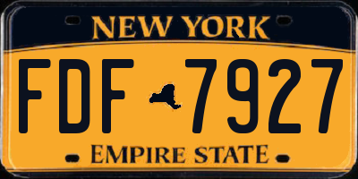 NY license plate FDF7927