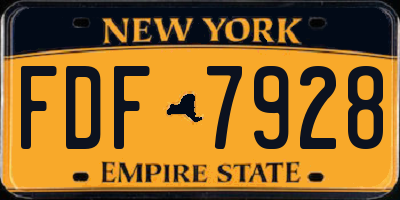 NY license plate FDF7928