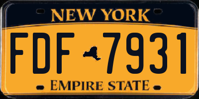 NY license plate FDF7931