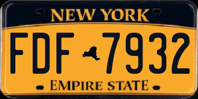 NY license plate FDF7932