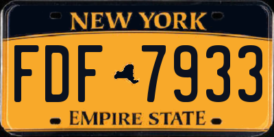 NY license plate FDF7933