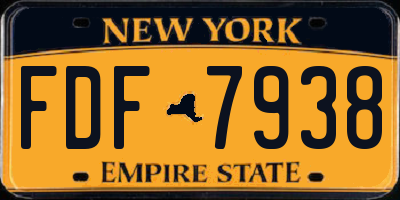 NY license plate FDF7938