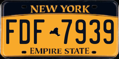 NY license plate FDF7939