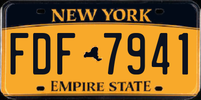 NY license plate FDF7941