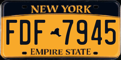 NY license plate FDF7945