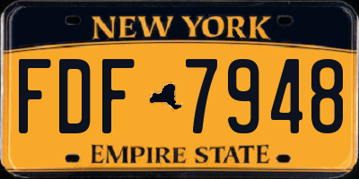 NY license plate FDF7948