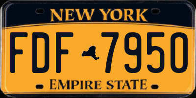 NY license plate FDF7950