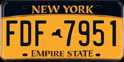 NY license plate FDF7951