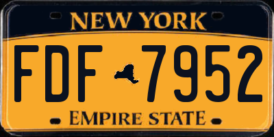 NY license plate FDF7952