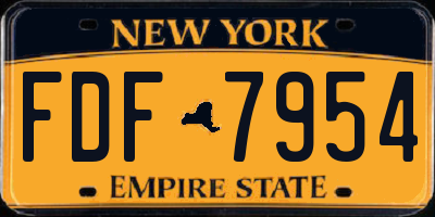 NY license plate FDF7954