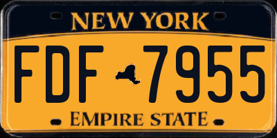 NY license plate FDF7955
