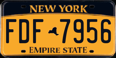 NY license plate FDF7956