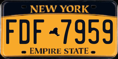 NY license plate FDF7959