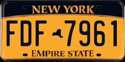 NY license plate FDF7961