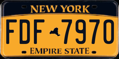 NY license plate FDF7970