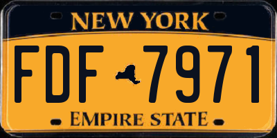 NY license plate FDF7971
