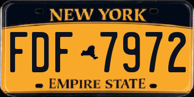 NY license plate FDF7972