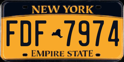 NY license plate FDF7974