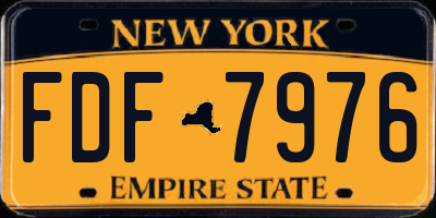 NY license plate FDF7976