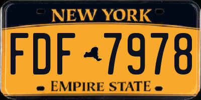 NY license plate FDF7978