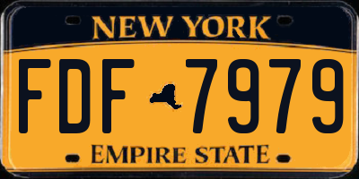 NY license plate FDF7979