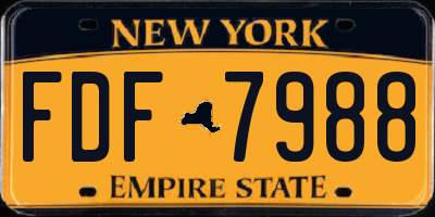 NY license plate FDF7988