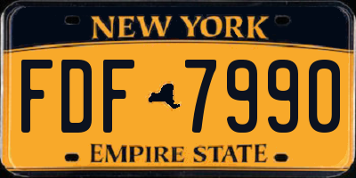 NY license plate FDF7990