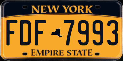 NY license plate FDF7993