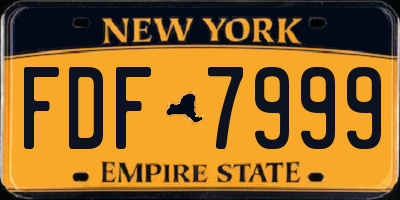 NY license plate FDF7999