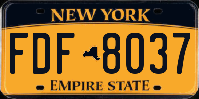 NY license plate FDF8037