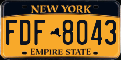 NY license plate FDF8043