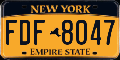 NY license plate FDF8047