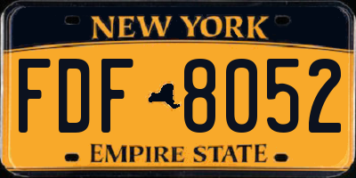 NY license plate FDF8052