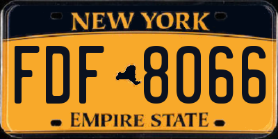 NY license plate FDF8066