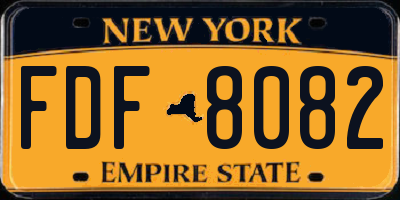 NY license plate FDF8082