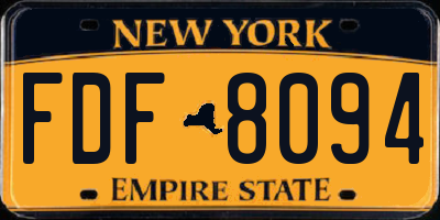 NY license plate FDF8094