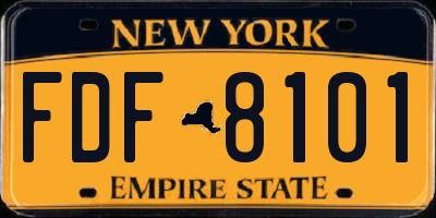 NY license plate FDF8101