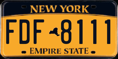 NY license plate FDF8111
