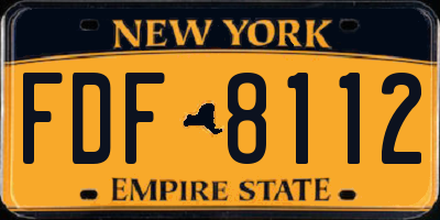 NY license plate FDF8112
