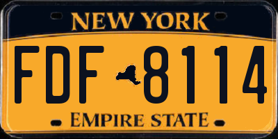 NY license plate FDF8114