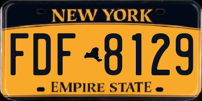 NY license plate FDF8129